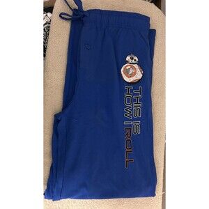 Star Wars Men's Medium (32/34) Blue "This Is How I Roll" Lounge Pajama Pants